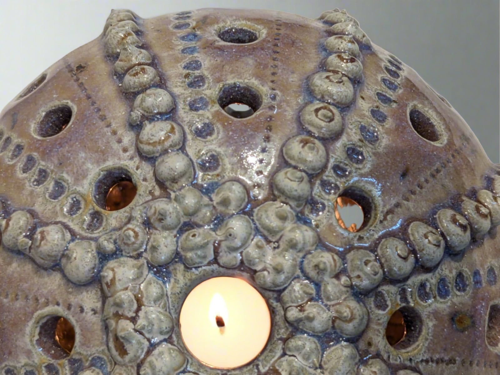 Sea Urchin Candle Holder Serene Natural Tone ABORIGINAL SIX SEASONS