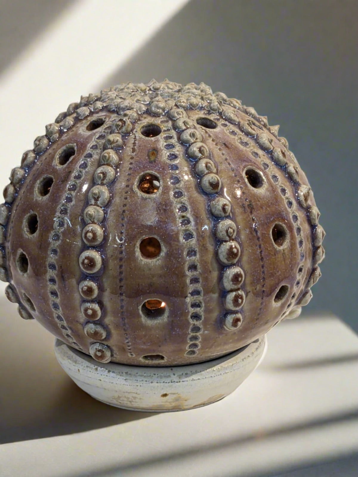 Sea Urchin Candle Holder Serene Natural Tone ABORIGINAL SIX SEASONS