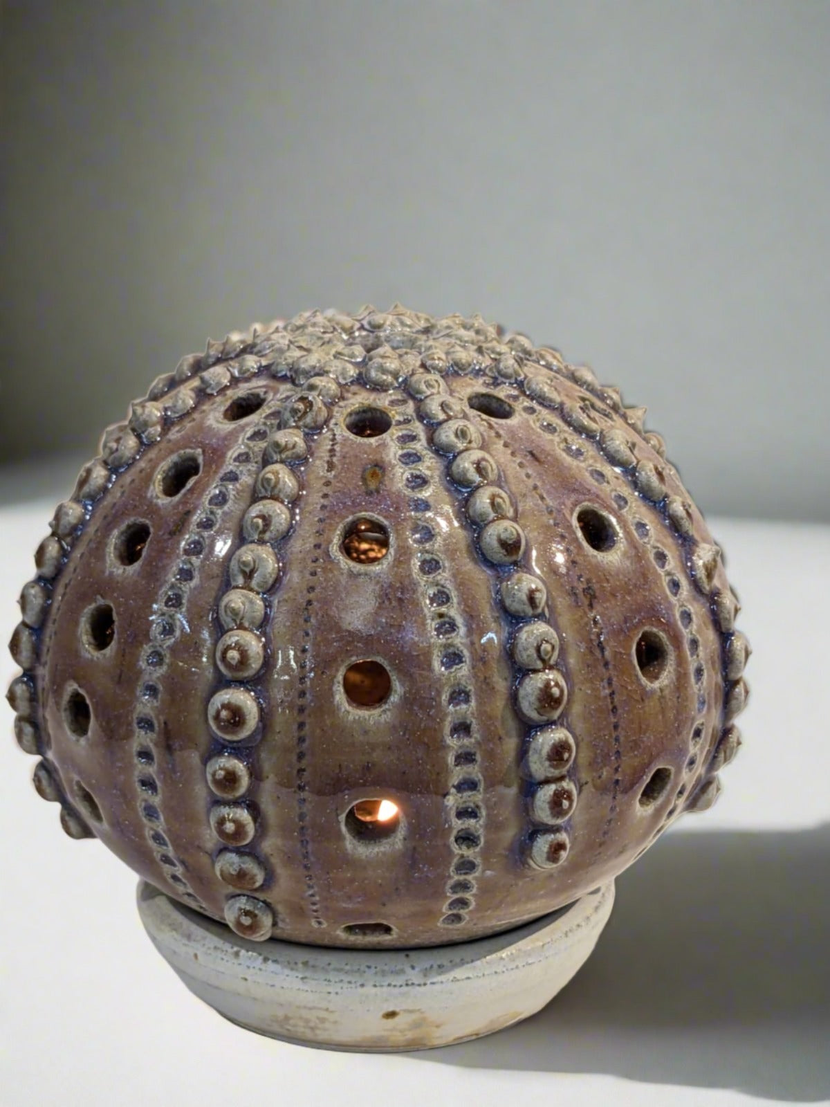 Sea Urchin Candle Holder Serene Natural Tone ABORIGINAL SIX SEASONS