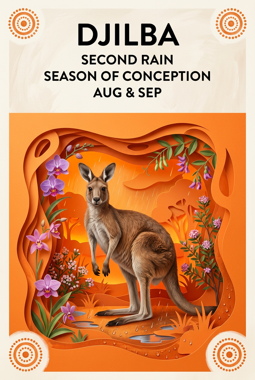 DJILBA creative refresh, orange with kangaroo