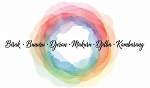 Noongar Seasons Calligraphy with Colourful Splash